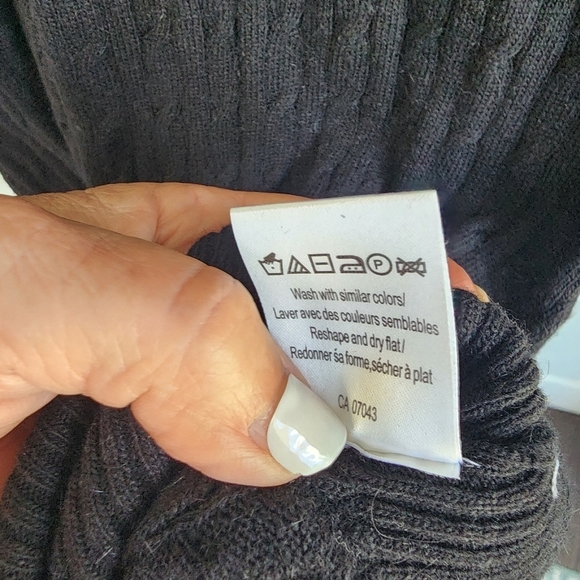 Black Cable Knit Angora Blend Sweater Dress Size Medi NWT - Picture 6 of 6